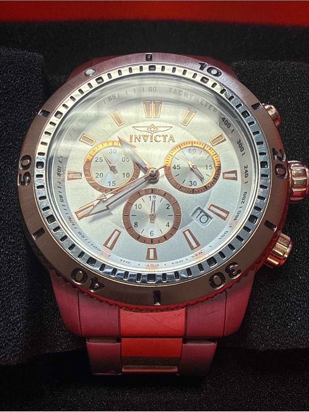 Invicta Rose Gold Chronograph with Two-tone Bracelet